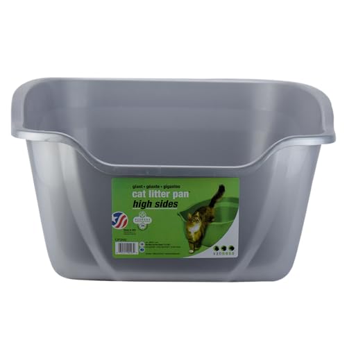Vanness Arenero para Gato con Paredes Altas – Caja Sanitaria Amplia y Duradera de Plástico Fácil de Limpiar – Diseño Antiderrames, Colores Surtidos