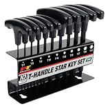 Performance Tool W80276 10-Piece Star T-Handle Allen Wrench Set, Long Arm Hex…
