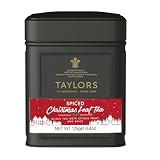 Taylors of Harrogate Spiced Christmas, Holiday Black Tea, Loose Leaf, 4.41 Ounce Tin Caddy, Deep, Festive and Spiced, Caffeinated, Premium Whole Leaf Tea
