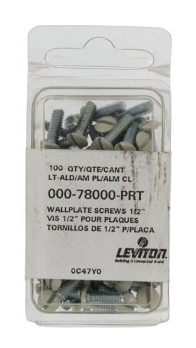Leviton 78000-PRT Tornillos de repuesto para placa de pared de repuesto de 1/2 p