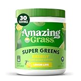 Amazing Grass Super Greens Powder Energy, Organic Greens Blend Smoothie Supplement, Plant Based Caffeine, Yerba Mate, Green Tea Leaf, Beet Root, Lemon Lime, 30 Servings, 7.4 Ounce (Packaging May Vary)