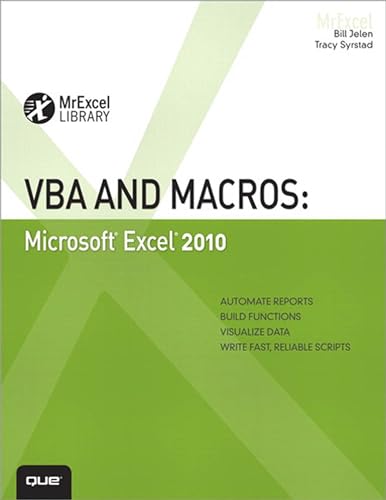 VBA and Macros: Microsoft Excel 2010 book cover
