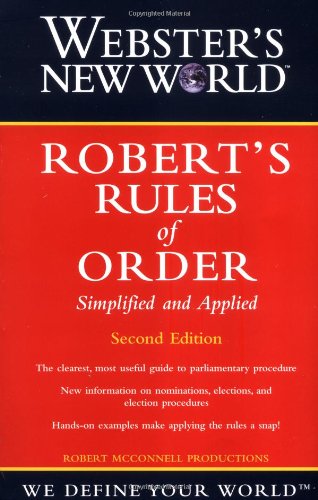 Webster's New World Robert's Rules of Order Simplified and Applied book cover