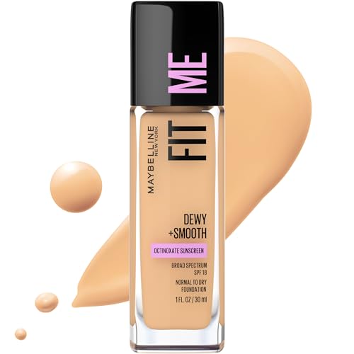 Maybelline Base de Maquillaje Fit Me Dewy + Smooth, 220 Natural Beige, 30 ml, concentrado que humecta y suaviza las áreas más resecas para brindarte un acabado natural, Piel normal a seca