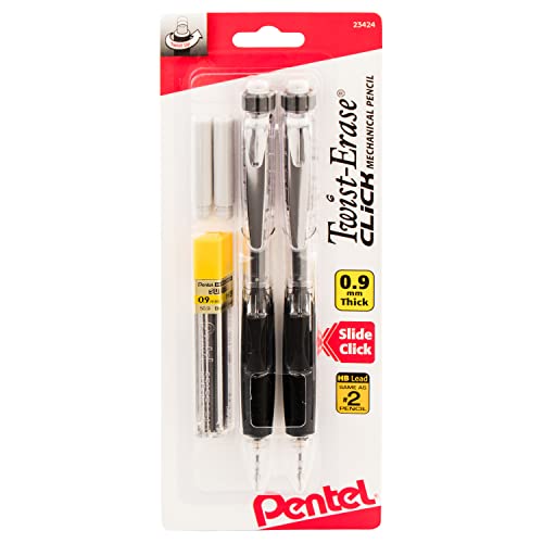 Pentel PD279TLEBP2 Twist-Erase KLICKEN Lot de 2 porte-mines 0,9 mm