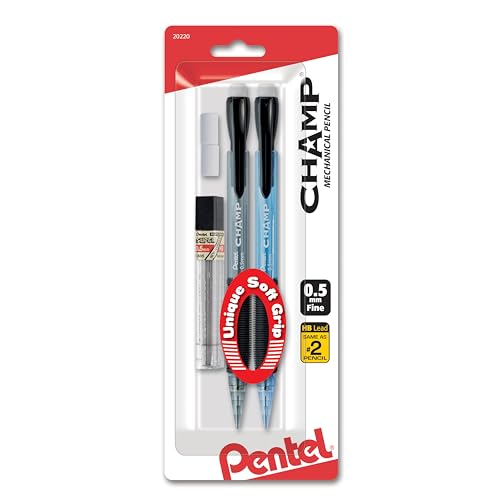 Pentel Champ automatique crayon, 0,5 mm, corps assortis 0,5 mm 2 Pencils Lead an