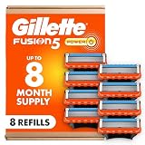 Gillette Fusion5 Power Razor Blade Refills for Men, 8 Count, with Precision Trimmer