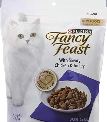 Fancy Feast Gourmet Dry Cat Food, With Savory Chicken & Turkey - (6) . Pouches