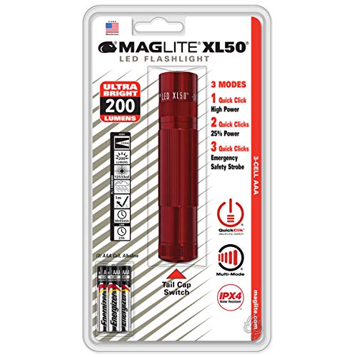 Maglite XL50 LED 3-Cell AAA Flashlight (Red)