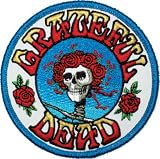 Application Skull and Roses Logo Patch,Blue