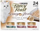 Purina Fancy Feast Gravy Lovers Poultry and Beef Grilled Gourmet Wet Cat Food Variety Pack - (Pack of 24) 3 oz. Cans