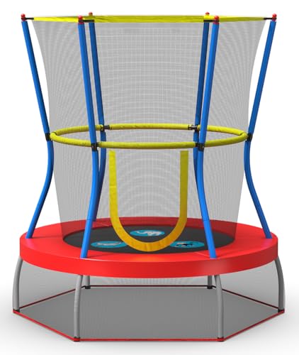 Skywalker - Minitrampolín con red de protección - trampolín para niños - Funciones de seguridad adicionales - Cumple o supera la ASTM - Hecho para durar - 101.60 cm, 121.92 cm, 152.40 cm, Rojo, 1.22 metros (48 pulgadas)