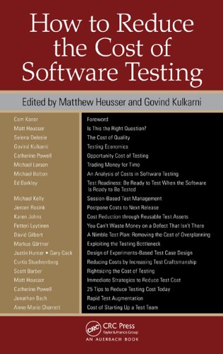 How to Reduce the Cost of Software Testing book cover