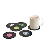 Retro Vinyl Coasters 6-Pack, Cool Drinks Coasters, Great Housewarming Gift, Music Lovers Gift idea