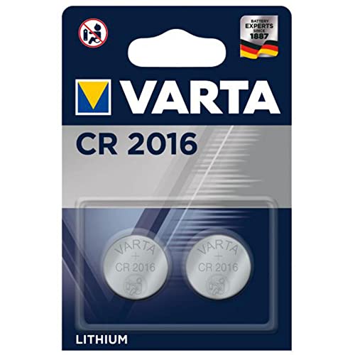 VARTA Piles Bouton CR2016, lot de 2, Lithium Coin, 3V, emballage sécurisé pour l