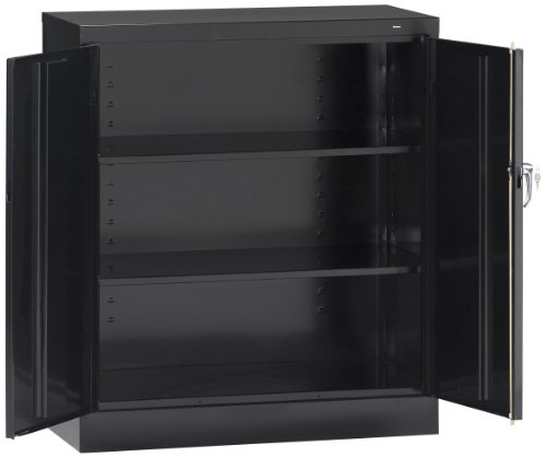 Tennsco 4218 24-Gauge Steel Counter-High Welded Storage Cabinet, Black