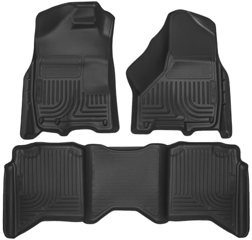 Husky Liners Weatherbeater Floor Mats, Ram 1500 Crew Cab Classic, Front & 2nd Row, 3-pc Black (99001)