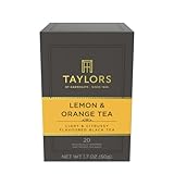 Taylors of Harrogate Lemon & Orange, Black Tea, Individually Wrapped Bags, 20 Count (Pack of 1), Citrussy, Fragrant and Light, Caffeinated, Enjoy Hot or Iced, 20 Teabags