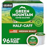 Green Mountain Coffee Roasters Half Caff, Single-Serve Keurig K-Cup Pods, Medium Roast Coffee Pods, 96 Count
