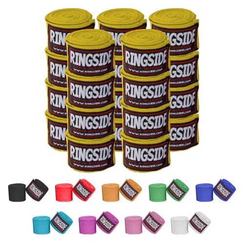 Ringside Lot de 10 Paires de Bandages de Boxe de Style Mexicain Doré