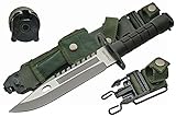 SZCO M-9 Full Tang Hunting Knife 13 Inch - Green/Black Camping Knife with ABS Handle, Stainless Steel Blade - Bowie Knife for Hiking, Camping & Outdoor Uses