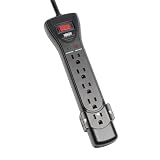 Eaton Tripp Lite Series SUPER7B Flat Plug Power Strip Surge Protector, 7 Outlets, 7ft Extension Cord, 2160 Joules, UL Listed & Certified, Black, Lifetime Manufacturer's Warranty & $75,000 Insurance
