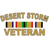 Desert Storm Veteran with Campaign Ribbon 5.25"x2.5" Decal