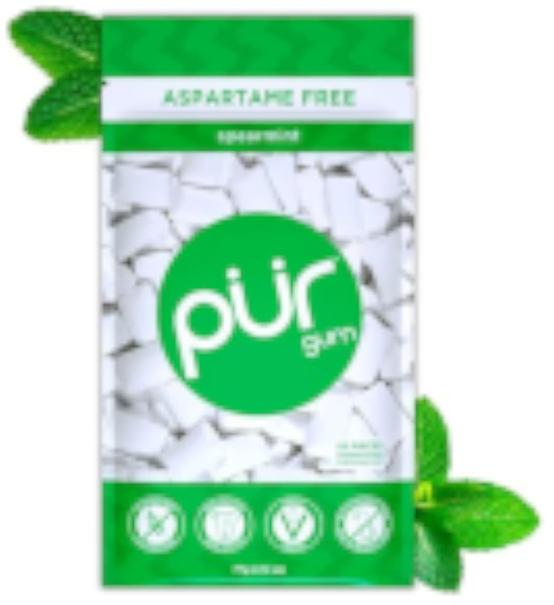 PUR Gum Spearmint Xylitol Gum No Artificial Flavor 55 Count