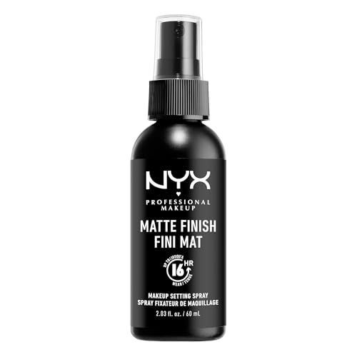 NYX Professional MakeUp Matte Finish Fini Mat, Spray Fijador de Maquillaje, Acabado Mate, Larga Duración, 60 ml