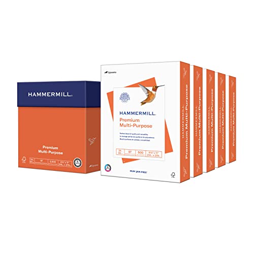 Hammermill Premium Multipurpose 24 lb letter, 5 reams (2,500 sheets)