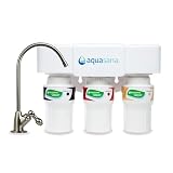 Aquasana AQ-5300.55 3-Stage Under Sink Water Filter System, Claryum Filtration, Brushed Nickel Faucet
