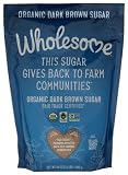 Wholesome Sweeteners 24-Ounce Organic Dark Brown Sugar, Fair Trade, Non GMO, Gluten Free & Vegan, Sugar for Baking and Glazing, 1 Pack