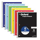 Oxford Spiral Notebook 6 Pack 1 Subject College Ruled Paper