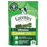 Greenies Veterinarian-Recommended Adult Natural Dental Dog Treats Teenie Size, Dog Dental Chews, Original Flavor, 6 oz. Pack, 22 Count