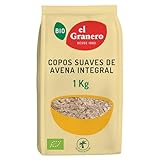 El Granero Integral Copos Suaves de Avena Integral Ecológica 1 kg Superalimentos para Deportistas