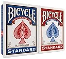 Bicycle Playing Cards 2 Pack Standard Poker Size Red and Blue | Air-cushion finish, Over 130 years trusted, 52 cards plus 2 J