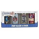 Icup Grateful Dead Pint Glass 4 Pack 16 Oz Collectible Glass