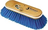 Shurhold Classic 10” Extra Soft Bristle Deck Brush - Wide Coverage Soft Boat Brush with Wood Block, Rubber Bumper & Gentle Nylon Bristles