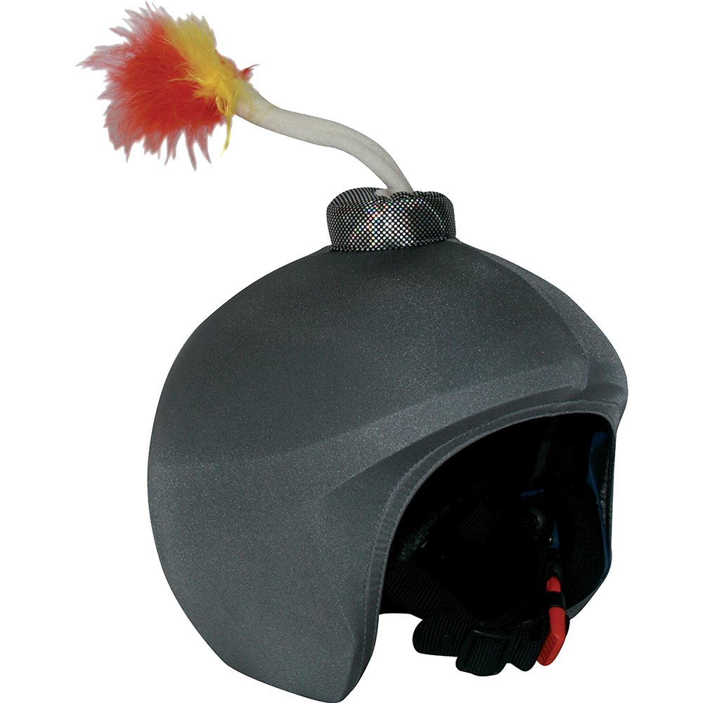 Funda elástica multicolor para casco de esquí, ideal para identificar a los más pequeños en las pistas de Sierra Nevada.