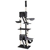 lionto XXL Árbol Rascador Escalador Ajustable al Techo mejores rascadores para gatos grandes