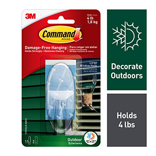 Command 17093CLR-AWES Ganchos para ventana, transparente, L