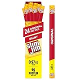 Slim Jim Giant Smoked Meat Sticks, Original Flavor, 6g Protein Per Stick, Father's Day Snack Gift for Dad, 0.97 oz. (24 Count)