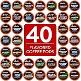 Brooklyn Beans Flavored Coffee Pods Assorted Gourmet Variety Pack, Compatible with 2.0 Keurig K Cup Brewers, 40 Count
