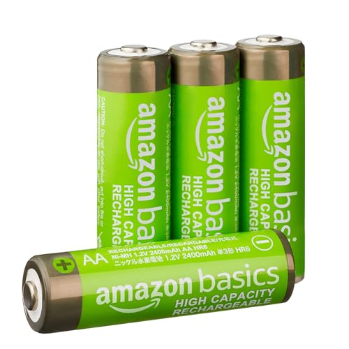 Amazon Basics 4er-Pack wiederaufladbare AA-NiMH-Batterien mit hoher Kapazität, 2