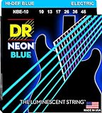 Dr Strings Nbe 10 Hi Def Neon Blue Colored Electric Guitar S