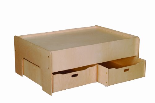 Little Colorado Large Play Table with 2 Drawers, Natural Birch