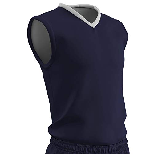 Champro Clutch Z-Cloth Maillot de Basketball réversible Moyen Bleu Marine/Blanc