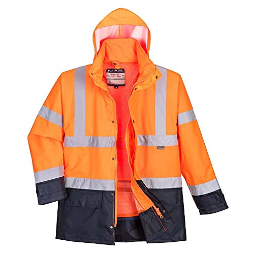 Portwest Parka 5 En 1 Executive De Alta Visibilidad, Tamaño: XXL, Color: Naranja