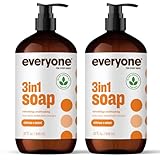 Everyone 3-in-1 Soap, Body Wash, Bubble Bath, Shampoo, 32 Ounce (Pack of 2), Citrus and Mint, made with Essential Oils for Men and Women