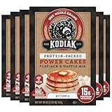 Kodiak Cakes Protein Pancake Power Cakes, Flapjack and Waffle Baking Mix, Buttermilk, 20 Oz, (Pack of 6)